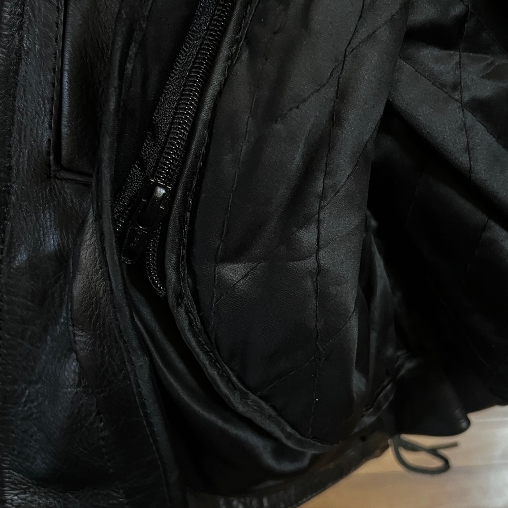 Unik Heavyweight Black Leather Biker Jacket M Moto Bikercore - Picture 6 of 7